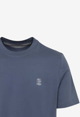 Crewneck T-shirt with Embroidered-Logo