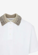 Polo T-shirt with Sequins-Embellishment