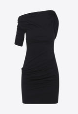 Draped One-Shoulder Mini Dress