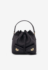 Ferragamo Hammered Leather Bucket Bag Black 220915785878NERO_Black_40472270