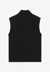 Saint Laurent Cassandre Sleeveless Polo T-shirt Black 862601Y37ZE1000_Black_44132813