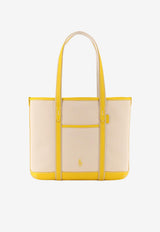 Polo Ralph Lauren Embroidered Logo Canvas Tote Bag Beige 428P03085003_ECRURACINGYELLOW_48136954