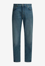 Washed Straight-Leg Jeans