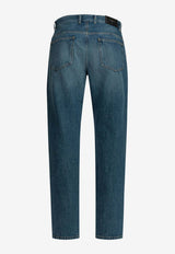 Washed Straight-Leg Jeans