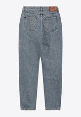 Washed Straight-Leg Jeans