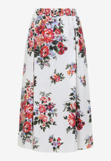 Bouquet Print Maxi Skirt