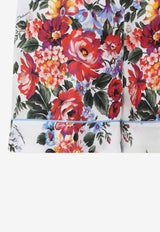Bouquet Print Twill Mini Shorts