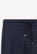 Linen Pants with Front-Pleats