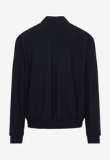 Zip-Up Bomber Jacket with Embroidered-Logo