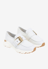 Low-Top Leather Sneakers with Buckle