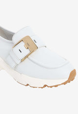 Low-Top Leather Sneakers with Buckle