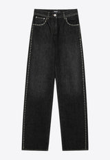 Washed Straight-Leg Jeans
