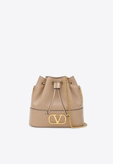 Mini Vlogo Signature Leather Bucket Bag