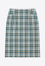 Checked Midi Skirt