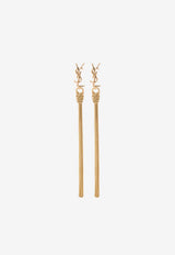 Saint Laurent Cassandre Tassel Drop Earrings Gold 803195Y1500_8030