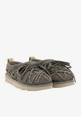 Suede Slippers with Laces