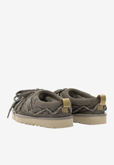 Suede Slippers with Laces