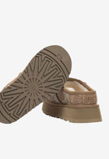 Floral-Embroidered Suede Slippers