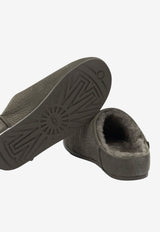 Crocodile-Embossed Suede Slippers