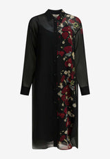 Floral Sheer Midi Shirt Dress