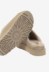 Suede Slippers with Embossed-Logo