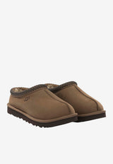 Suede Slippers with Signature-Stitching