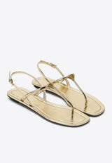 Laminated Leather Thong Sandals