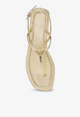 Laminated Leather Thong Sandals