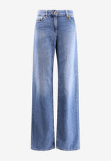 Elisabetta Franchi Washed Straight-Leg Jeans Blue PJ21I61E2192_Clear Blue_41973203