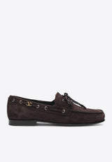 Suede Lace-Up Loafers