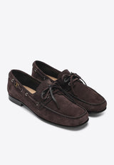 Suede Lace-Up Loafers