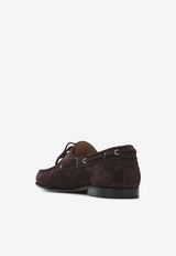 Suede Lace-Up Loafers