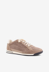 Brunello Cucinelli Suede and Mesh Low-Top Sneakers  Brown MZUQHGA348CRJ89_KOALA KOALA PANAMA ALPACA_40000191