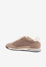 Brunello Cucinelli Suede and Mesh Low-Top Sneakers  Brown MZUQHGA348CRJ89_KOALA KOALA PANAMA ALPACA_40000191