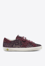 Golden Goose DB Old School Sequined Low-Top Sneakers Burgundy GTF00111F008033/S_GOLDE-40151