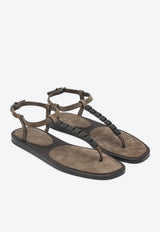 Brunello Cucinelli Suede Thong Sandals  Brown MZSFC3151LE/S_CUCIN-C8921