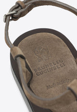 Brunello Cucinelli Suede Thong Sandals  Brown MZSFC3151LE/S_CUCIN-C8921