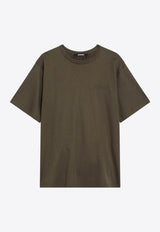 Jacquemus Asymmetric Logo T-shirt Khaki TOW00896AJ00260/S_JACQM-580