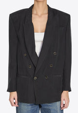 Silk Double-Breasted Blazer