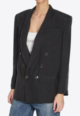 Silk Double-Breasted Blazer