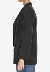 Silk Double-Breasted Blazer