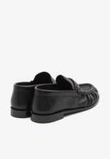 Logo-Plaque Leather Loafers