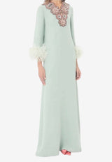 Silk Embroidered Maxi Dress