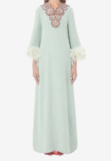 Silk Embroidered Maxi Dress