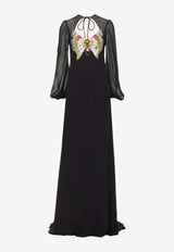 Butterfly-Embellished Maxi Dress