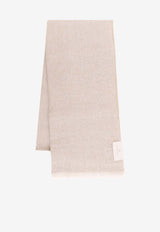 Brunello Cucinelli Ribbed Logo Scarf Beige  MSCDAGL67CMA36_BEIGE PANAMA_40000178