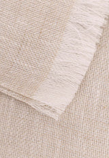 Brunello Cucinelli Ribbed Logo Scarf Beige  MSCDAGL67CMA36_BEIGE PANAMA_40000178