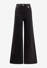 Elisabetta Franchi Washed Wide-Leg Jeans Black PJ23N61E2110_Black_41973259