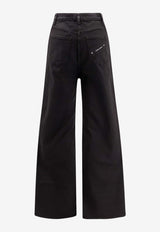 Elisabetta Franchi Washed Wide-Leg Jeans Black PJ23N61E2110_Black_41973259