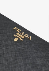 Prada Large Saffiano Leather Wallet  Black 1ML506QWA/S_PRADA-F0002